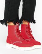 Dr Martens Canvas Boot - Red