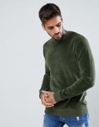 Asos Muscle Velour Sweatshirt - Green