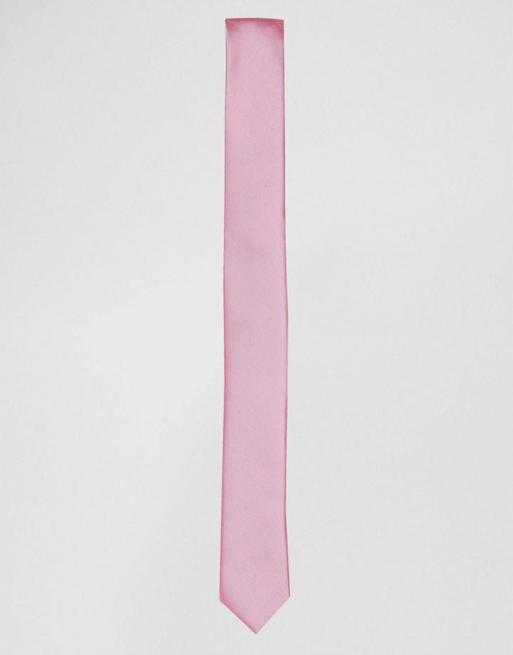 Noose & Monkey Super Skinny Tie In Pink - Pink