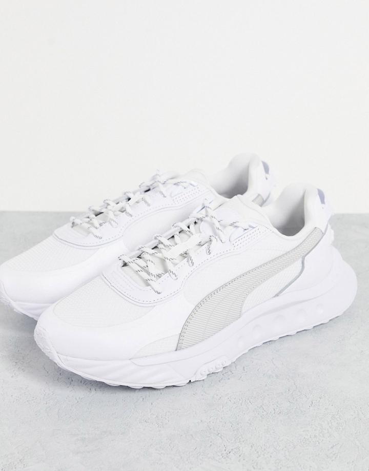 Puma Wild Rider Sneakers In White And Silver