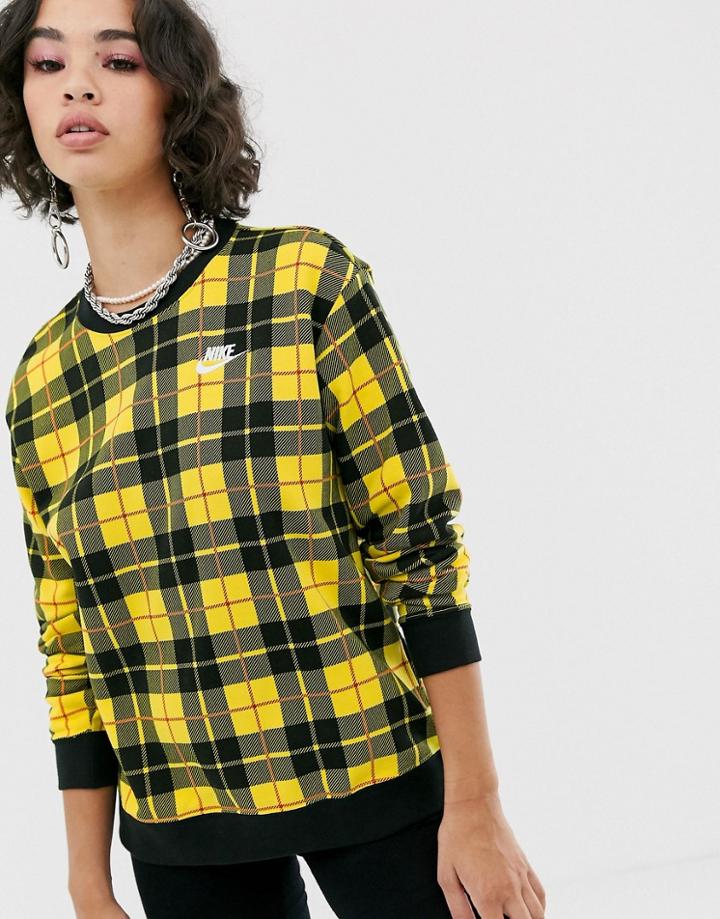 Nike Yellow Check Sweatshirt