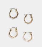 Reclaimed Vintage Inspired Faux Crystal Hoops-gold