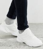 Asos Design Wide Fit Sneakers In White Mesh - White