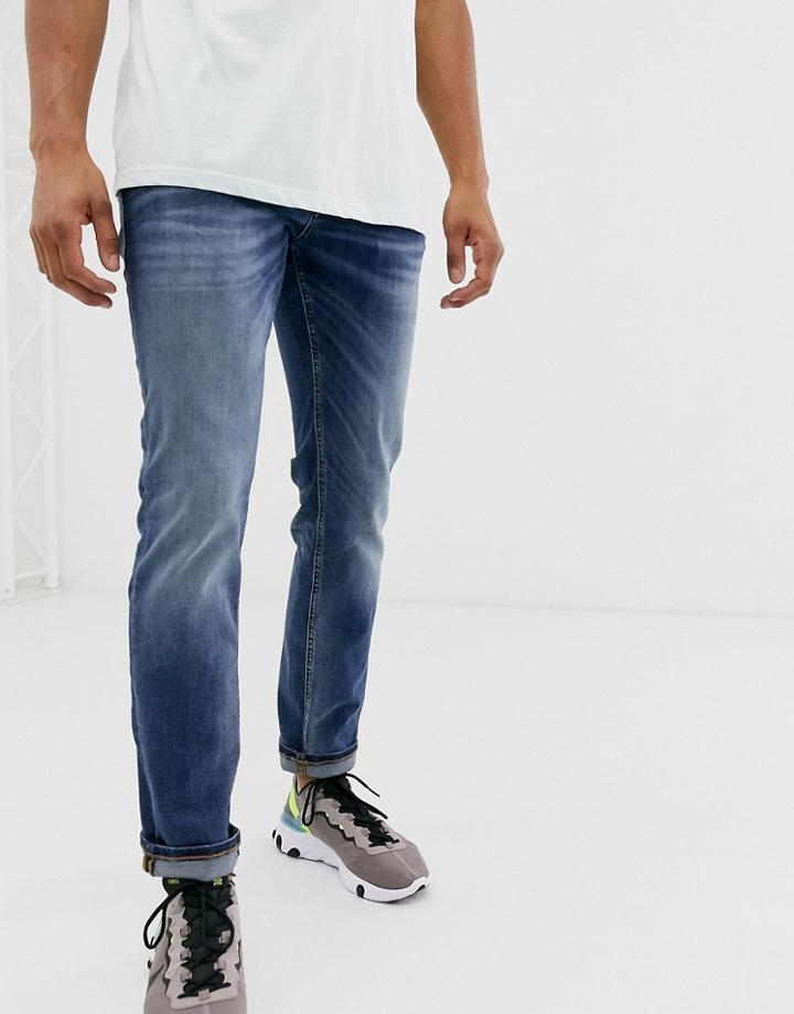 Jack & Jones Intelligence Tim Skinny Fit Jeans In Blue - Blue