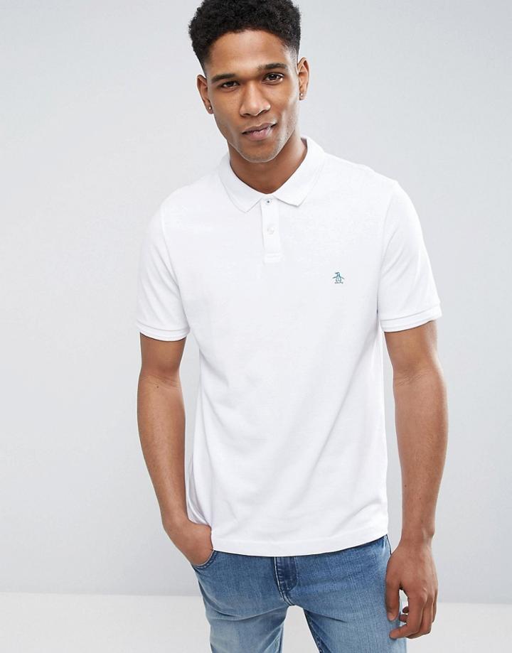 Original Penguin Winston Slim Fit Polo Shirt - White
