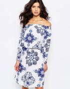 Y.a.s Hope Dress In Mixed Print - All Over Print Blue