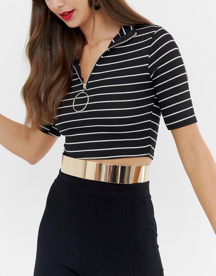 Asos Design Full Metal Waist Belt-gold