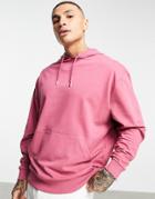 Asos Design Organic Lightweight Oversized Hoodie In Pink