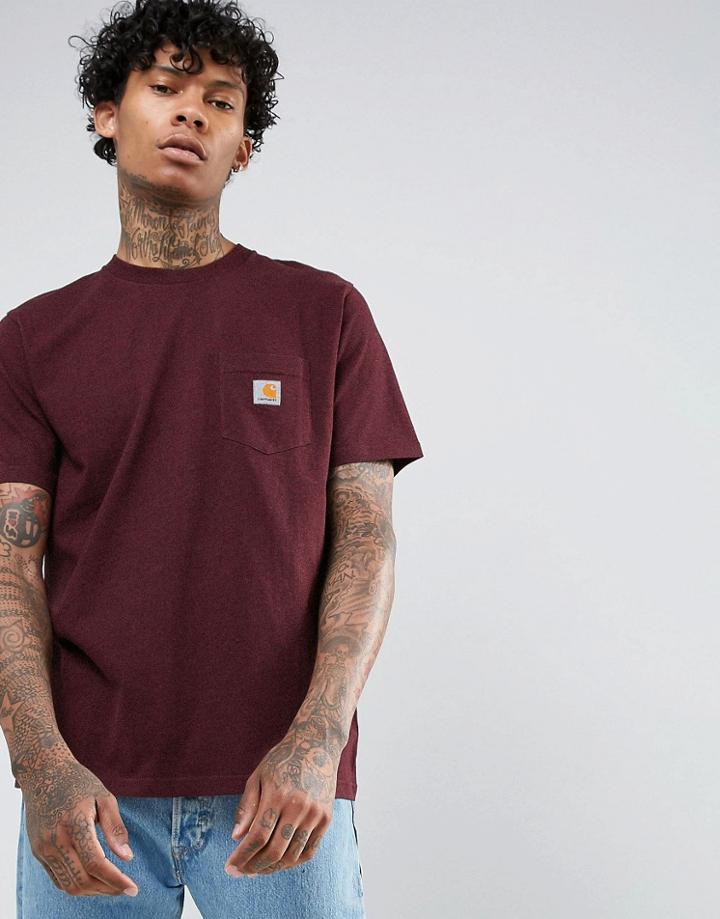 Carhartt Wip Pocket T-shirt In Regular Fit - Red