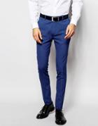 Asos Super Skinny Suit Pants In Mid Blue - Blue