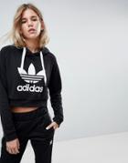 Adidas Originals Trefoil Crop Hoody - Black