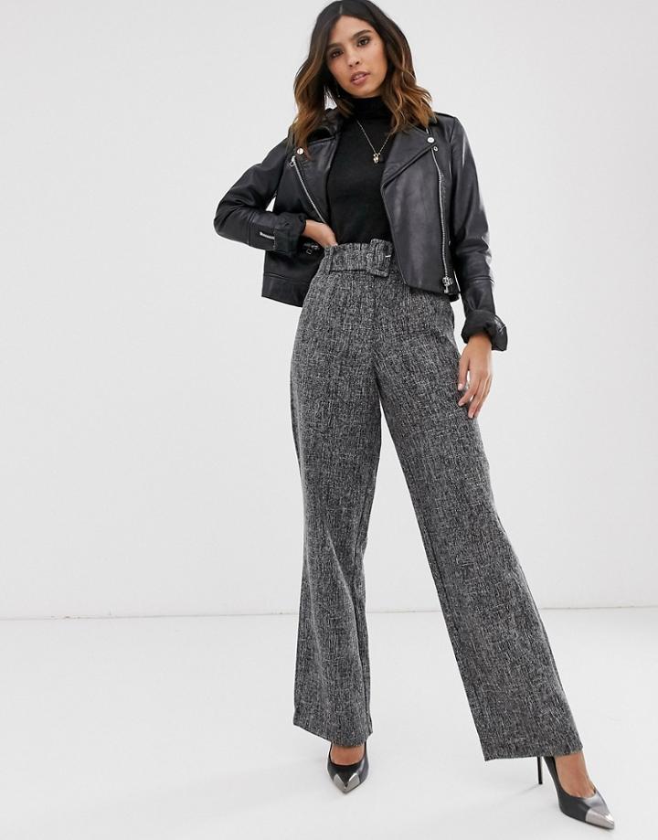 Y.a.s Belted Wide Leg Pants - Black