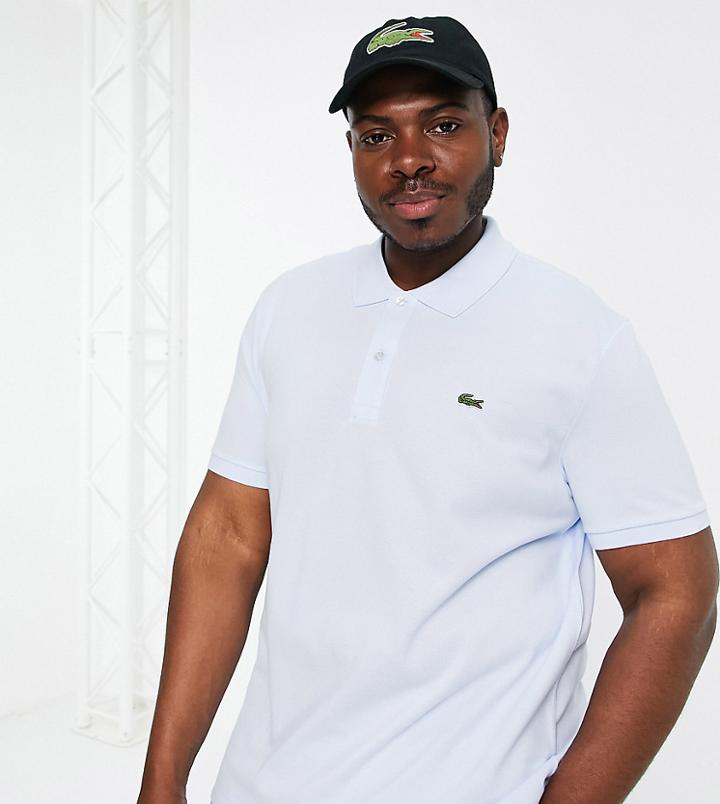 Lacoste Plus Slim Fit Pique Polo In Light Blue-blues