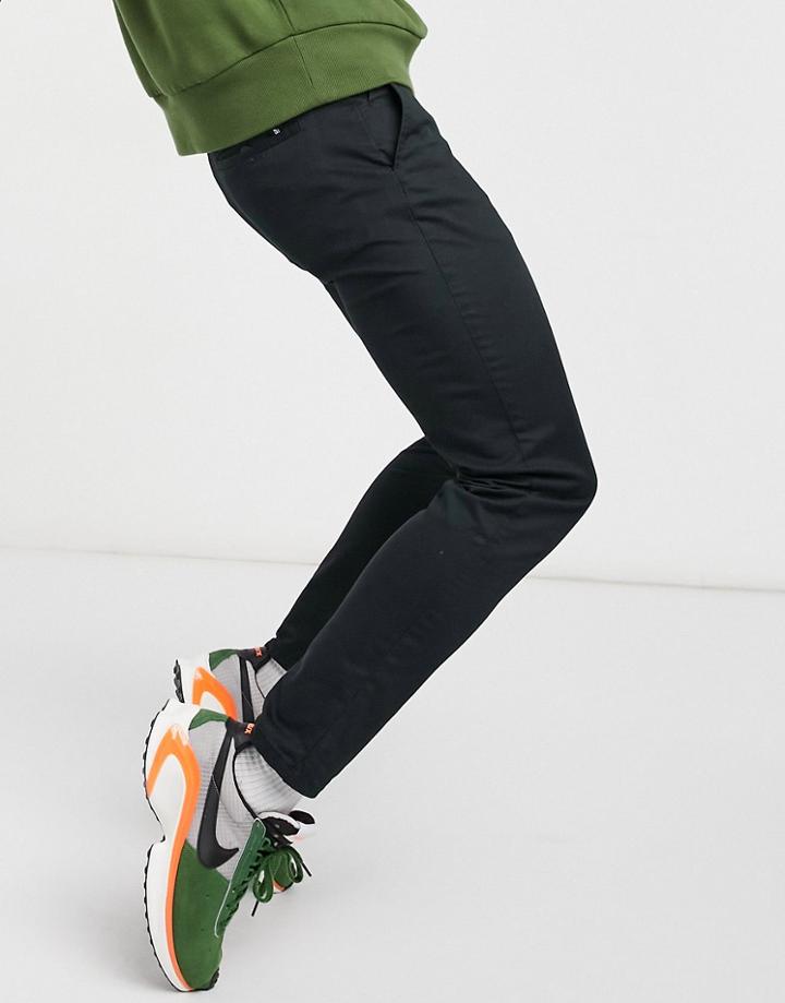 Pull & Bear Join Life Skinny Fit Smart Chinos In Black With Belt