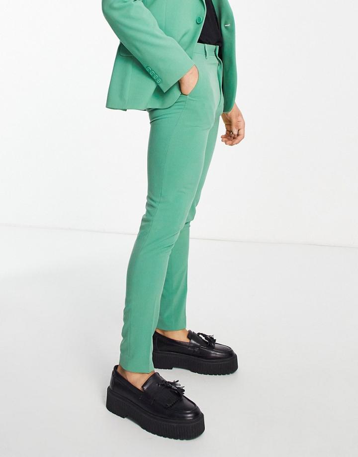Asos Design Super Skinny Suit Pants In Bright Green