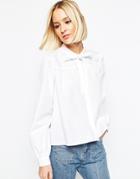 Asos Pussy Bow White Shirt - White