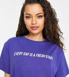 Hoxton Haus Petite Slogan Oversized Gym T-shirt In Blue