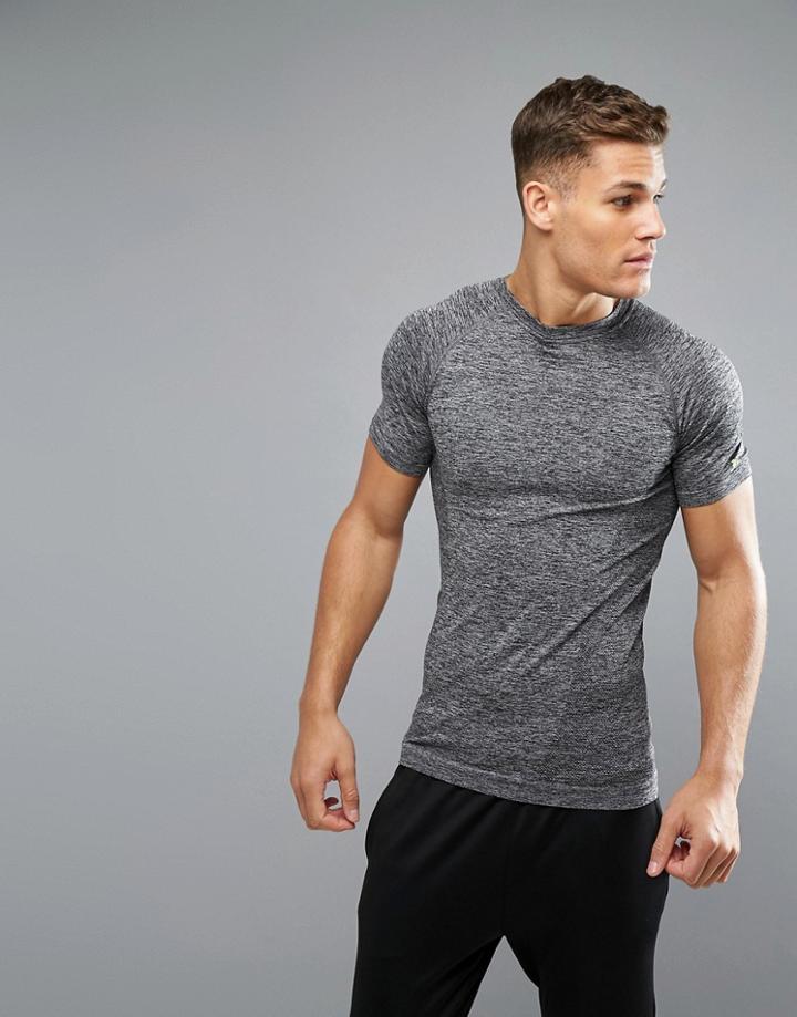 New Look Sport Seamless T-shirt In Dark Gray - Gray