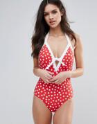 Seafolly Polka Dot Swimsuit - Red