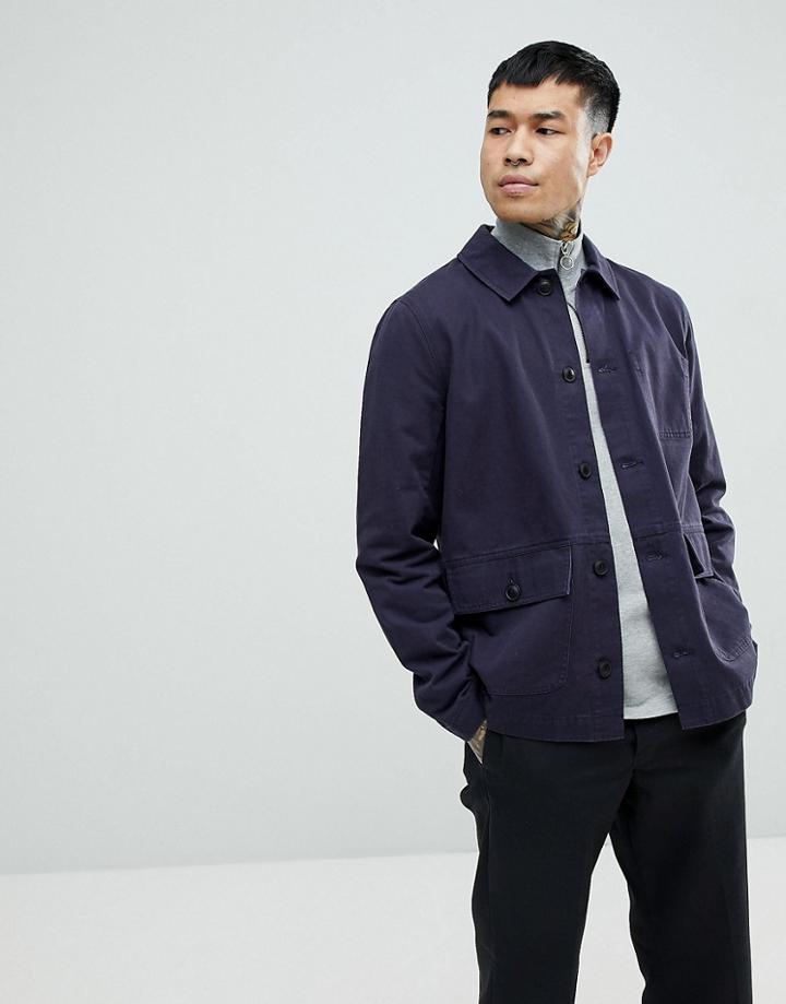 Asos Worker Jacket In Navy - Navy