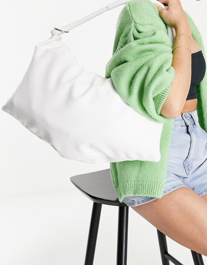 Glamorous Slouchy Shoulder Bag In Off White
