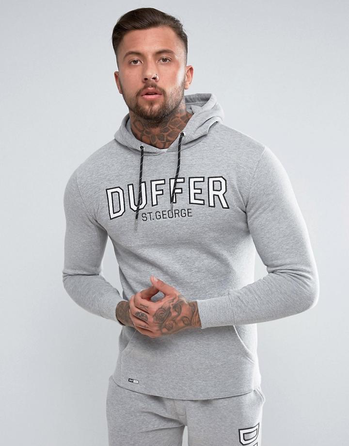 Duffer Logo Hoodie In Gray - Gray