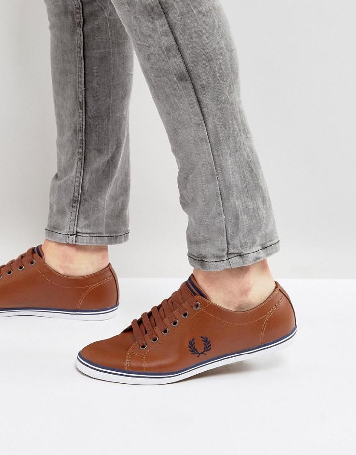 Fred Perry Kingston Leather Sneakers Tan - Tan