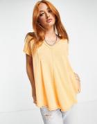 Free People Sammie Oversized T-shirt In Washed Yellow-orange