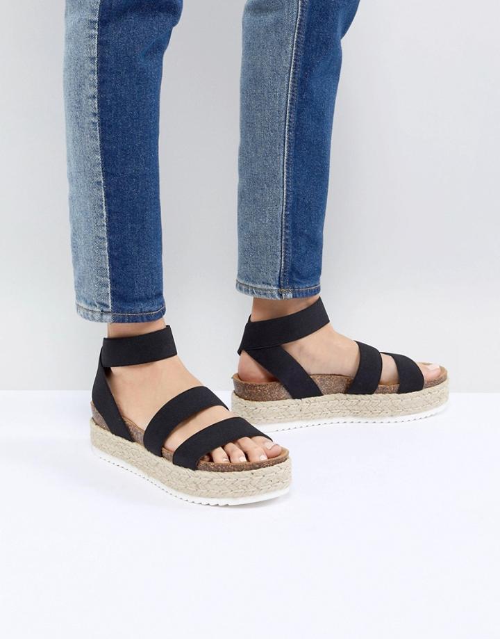 Steve Madden Kimmie Espadrille Flatform Slider - Black