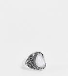 Designb Curve London Opal Boho Ring In Silver Tone