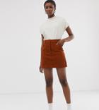 Weekday Denim Mini Skirt In Rust - Brown