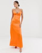 Club L Low Back Cami Maxi Dress - Orange