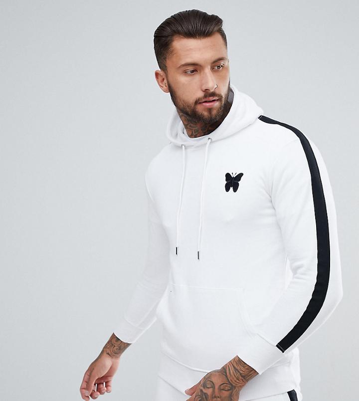 Good For Nothing Hoodie In White With Side Stripes - White