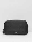 Armani Jeans All Over Logo Toiletry Bag - Black