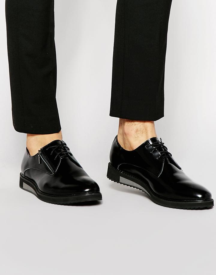 Religion Leather Derby Shoes - Black