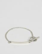 Asos T Bar Chain Bracelet - Silver