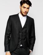 Noak Suit Jacket With Peak Lapel In Skinny Fit - Black