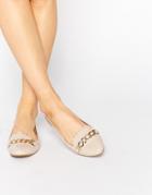 Carvela Melissa Chain Slipper Shoes - Nude Patent