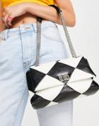 Urban Revivo Shoulder Bag In Black And White Diamond