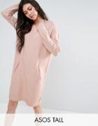 Asos Tall Lounge Dress With V Neck And Pockets - Pink