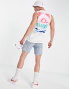 Friend Or Faux Watermark Printed Sleeveless Tank In White-black