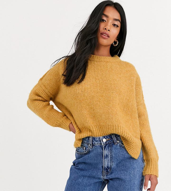 Vero Moda Petite Fluffy Sweater In Gold-orange