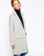 Asos Coat In Slim Fit - Gray