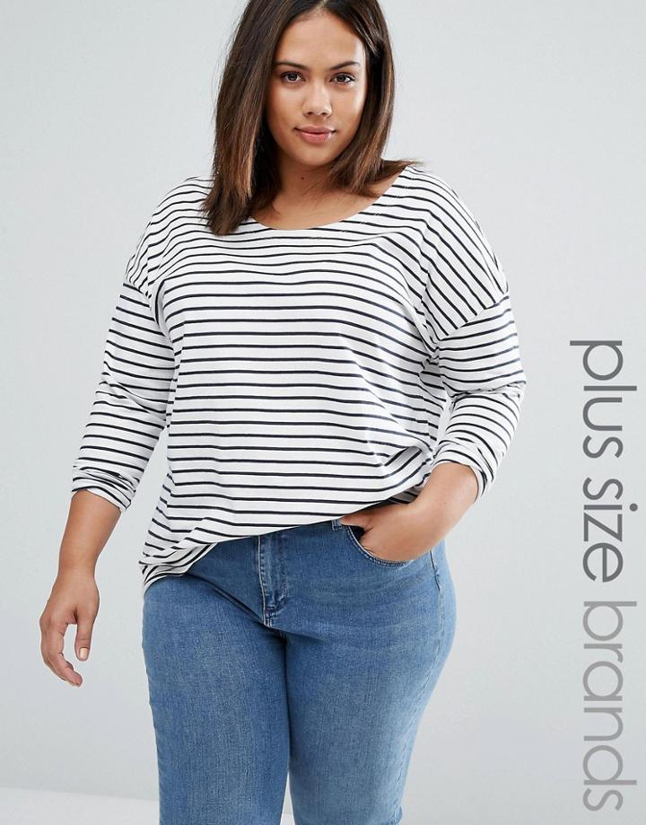 Junarose Desire Striped Top With Tie Back - Multi