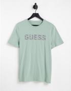 Guess T-shirt With Chest Logo In Green