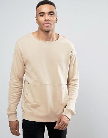 Redefined Rebel Sweatshirt With Oversized Pocket - Beige