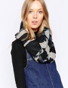Yumi Patterned Infinity Scarf - Gray