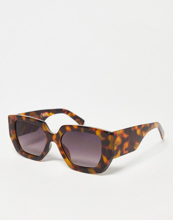 Svnx Oversized Chunky Sunglasses In Tortoiseshell-brown