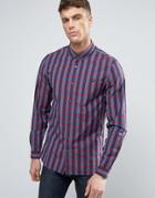 Fred Perry Slim Gingham Shirt Buttondown In Red - Red