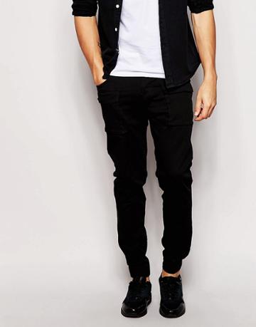 Clwr Chino With Cuffed Bottom - Black